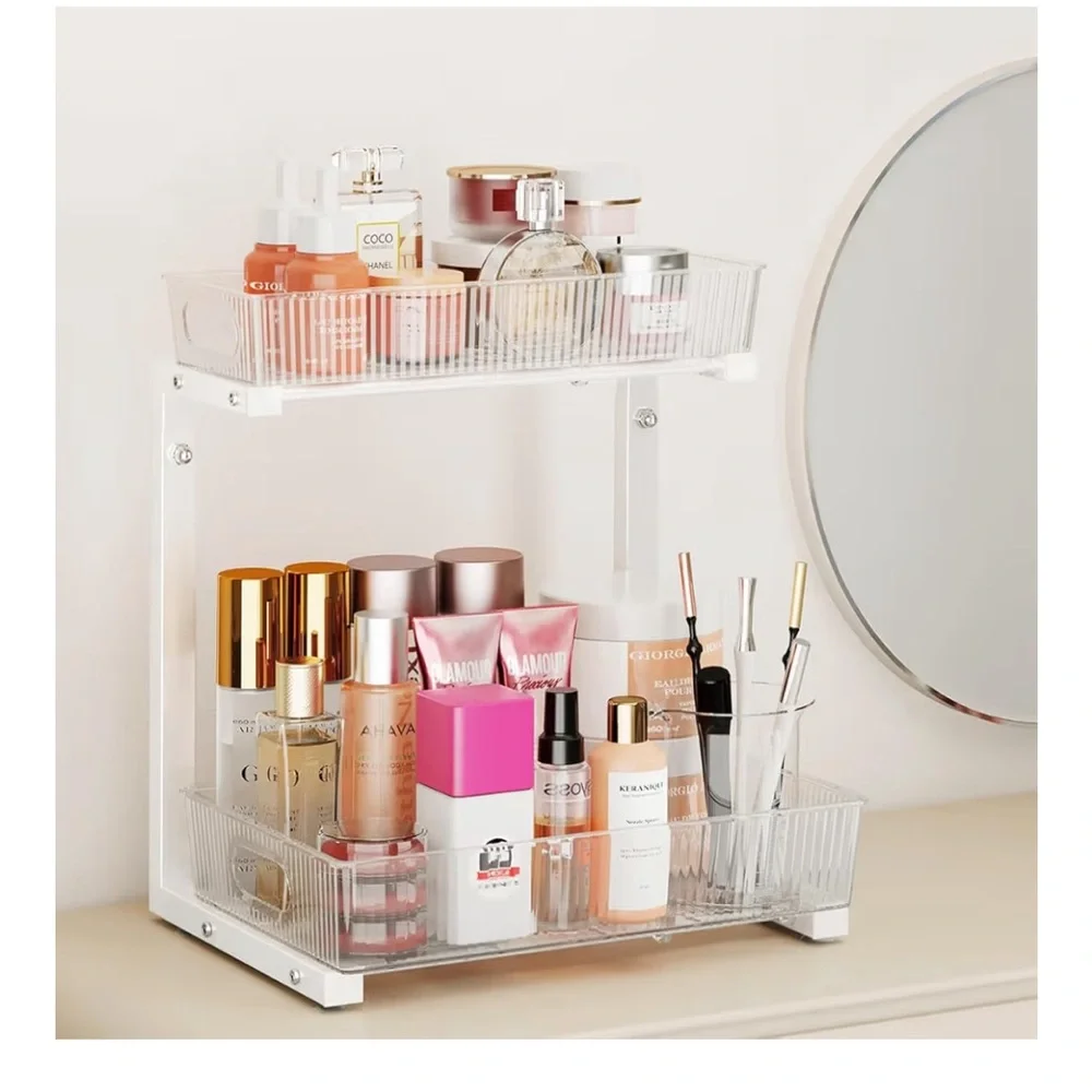 Under Sink Organizer Bathroom, Under Cabinet Organizer with AdjHeight 013